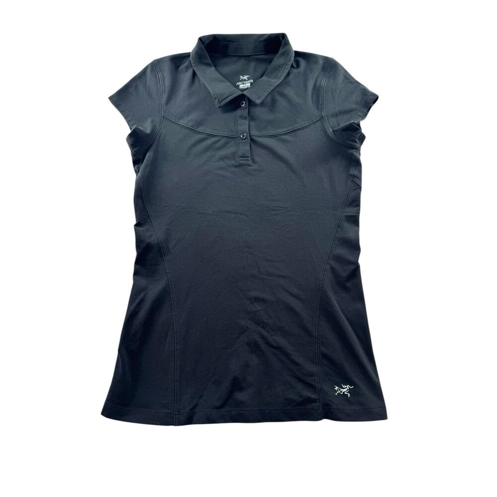 Arc'teryx Coupe Ample Short Sleeve Polo Womens S Relaxed Fit Black Gorpcore Hike